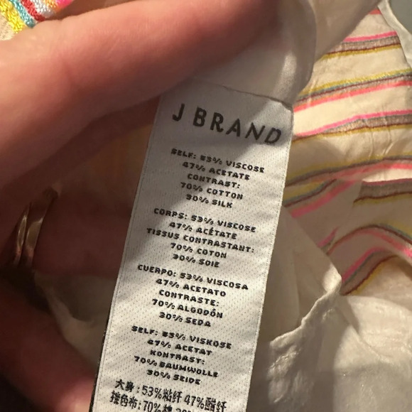 J Brand Yellow and Pink Lucy cami Striped Tank Top - Picture 6 of 7